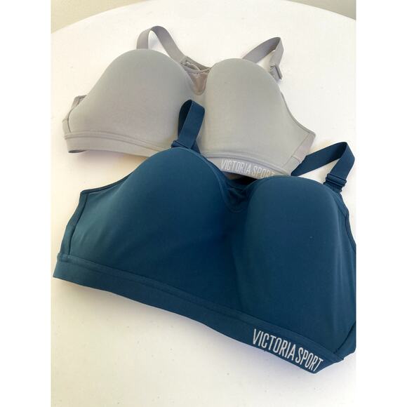 Victorias Secret Sports Bra combo back closure women 2 pack 2 green gray 36DD - Picture 1 of 13